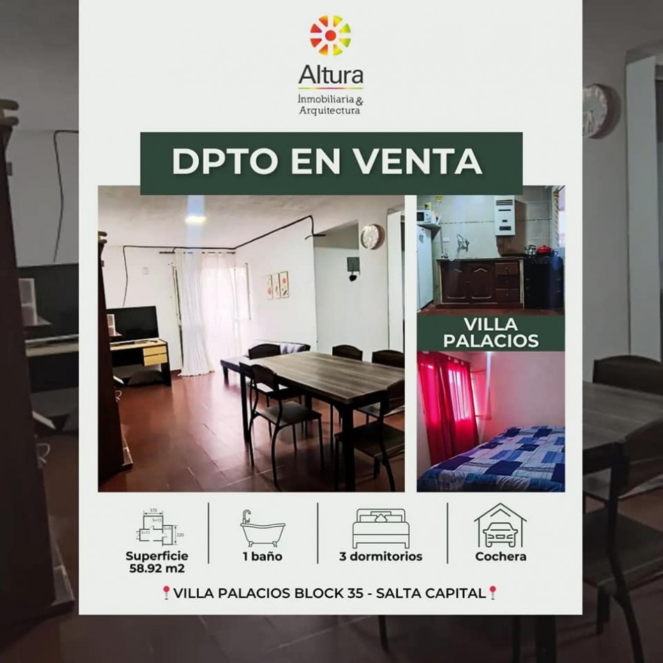 DEPARTAMENTO EN VENTA VILLA PALACIOS 