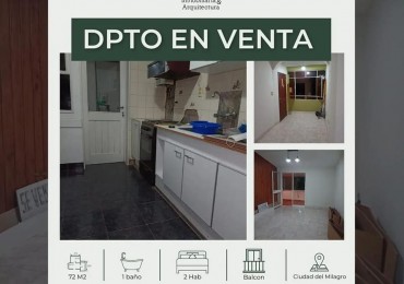 DEPARTAMENTO EN VENTA ZONA NORTE CIUDAD DEL MILAGRO 